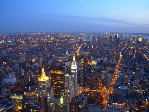 View from 'Empire State Building at sunset