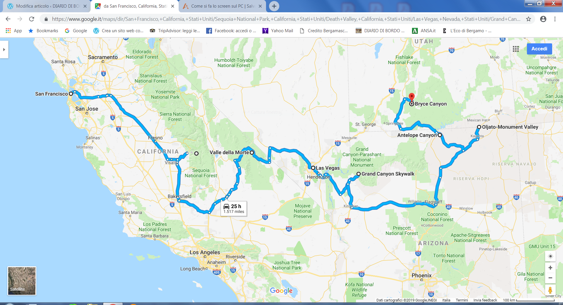 Percorso Parchi USA senza Yellowstone