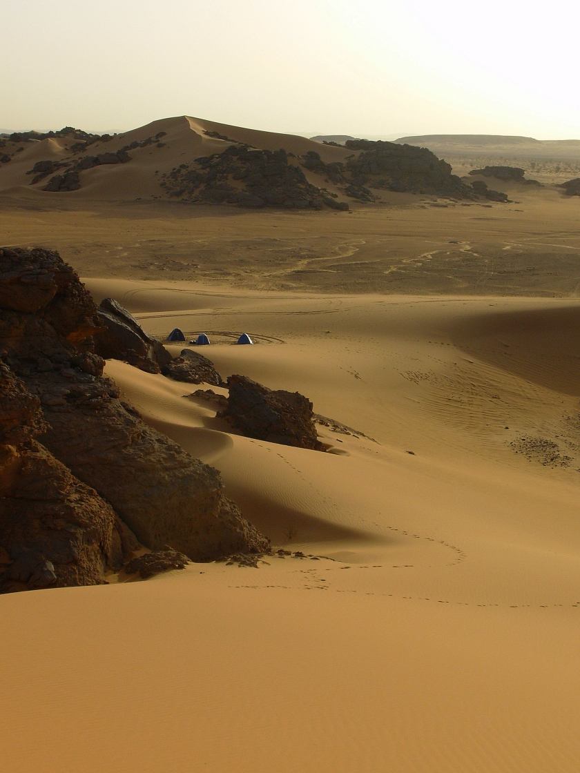 Accampamento per la notte nell' Akakus Libico
