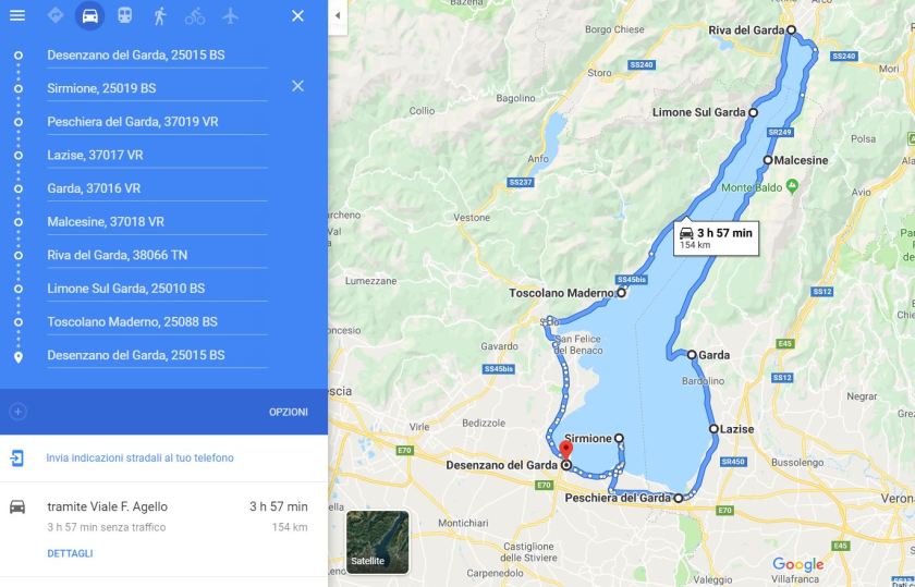 Percorso Lago di Garda