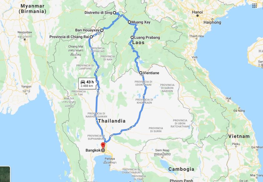 Percorso Laos dalla Thailandia