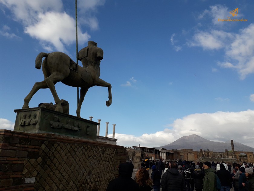 Vista del Vesuvio a Pompei
